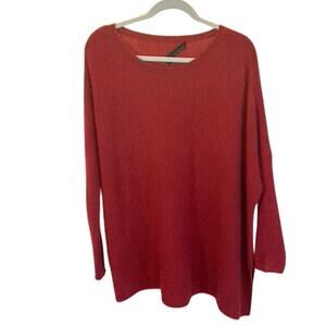 360 Cashmere Red Oversized Sweater, Size Medium